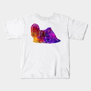 Lhasa Apso in watercolor Kids T-Shirt